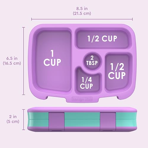Image of Bentgo Kids Prints Leak-Proof, 5-Compartment Bento-Style Kids Lunch Box - Ideal Portion Sizes for Ages 3-7, Durable, Drop-Proof, Dishwasher Safe, & PFAS & BPA-Free Materials (Mermaid Scales)