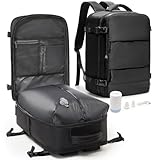 [sikazan] 60L 真空圧縮リュックサック メンズ向け 旅行用バックパック防水防塵 大容量 14/15.6/17インチノートPC収納可能 災害用/機内持ち込み対応 ガーメントバッグ ビジネスリュック 携帯型電動真空ポンプ付属