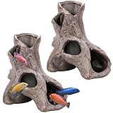 TOPZEA 2 Pack Aquarium Decoration Caves, Natural...