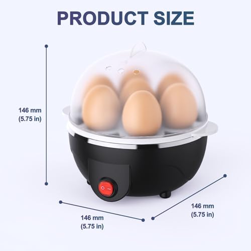 RAINBEAN Egg Cooker,7 Eggs Capacity Rapid Electric Cooker for Hard Boiler or Steamer, Auto Shut Off Feature - Image 6