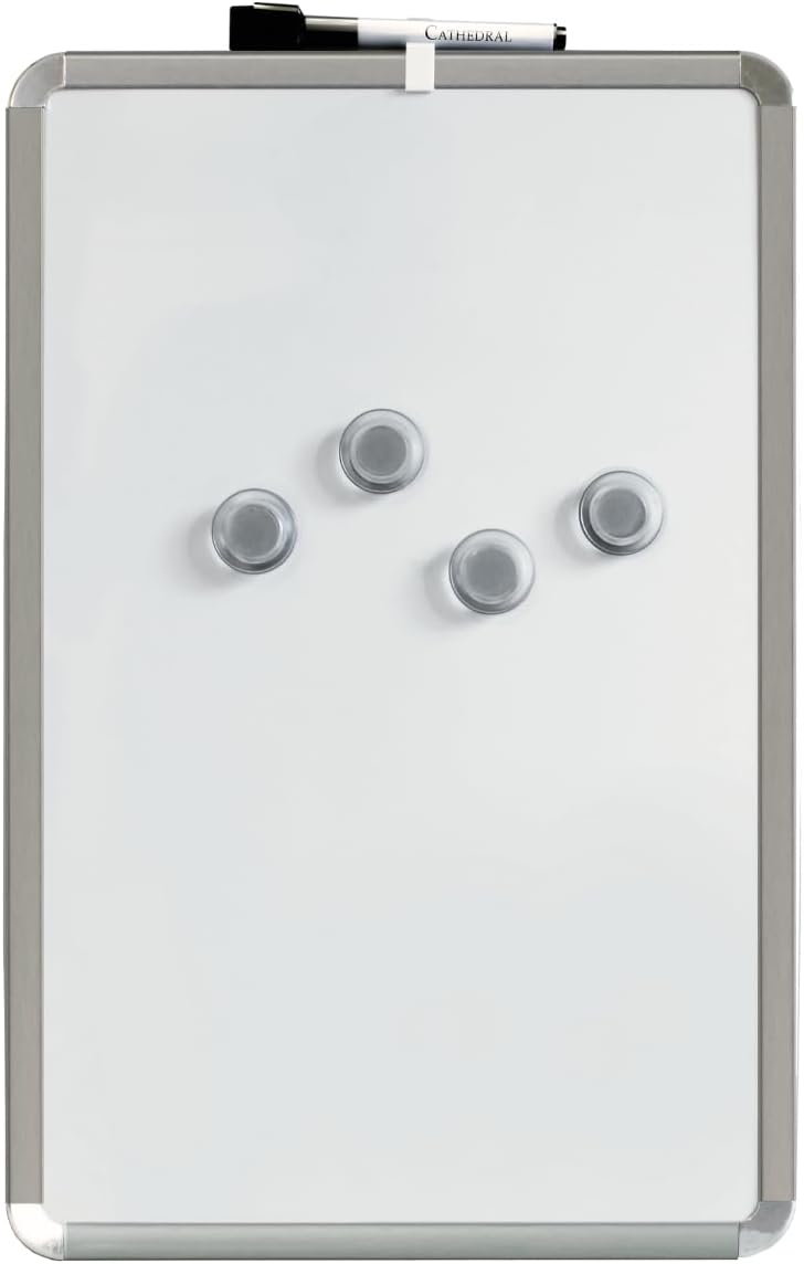 Cathedral WALWB2843SL 280 x 430 mm Magnetic Dry Wipe Board with Frame - Silver/Grey