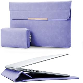 KALIDI 13.3 inch Laptop Sleeve Case Stand Faux Suede Leather for MacBook Air Pro Retina 2016-2020 13"-13.5" Surface Pro 5 6 7 with Pouch