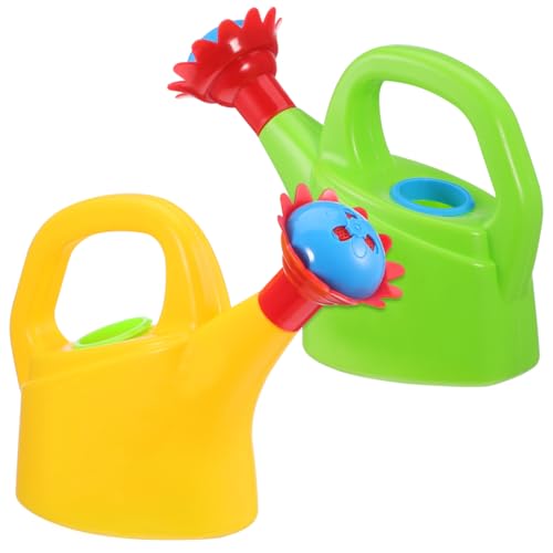 TOYANDONA 2pcs Toy Watering Can for Kids - Small Plastic Watering Cans Garden Flower Water Pot for Spring Summer Outdoor Bath Beach Sand Toys (Random Color)