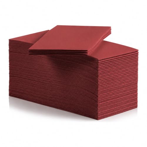 KMAKII Burgundy Linen-Feel Dinner Napkins, 16 x 16 Inches, 50 Count