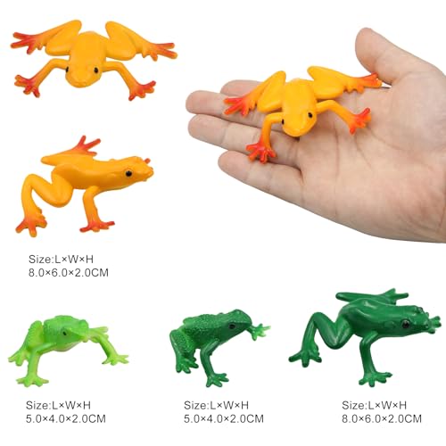 Pinowu 14Stk Realistisch Gummi Schlangentiere, 1 Eidechse 4 Frosch Spielzeug 9 Falsche Schlangen Sortiert für Garten Vögel erschrecken Halloween Gefälligkeiten der Partei