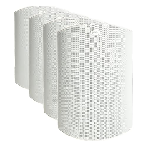 Image of Polk Audio Atrium 8 SDI Flagship Outdoor Speaker (White) - Use as Single Unit or Stereo Pair, Powerful Bass & Broad Sound Coverage, Withstands Extreme Weather & Temperature (Pack of 4)