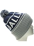 American Cities Dallas TX Champions Cuff Cable Knit Pom Pom Beanie Hat Cap Dallas Navy/Gray