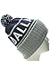 American Cities Dallas TX Champions Cuff Cable Knit Pom Pom Beanie Hat Cap Dallas Navy/Gray