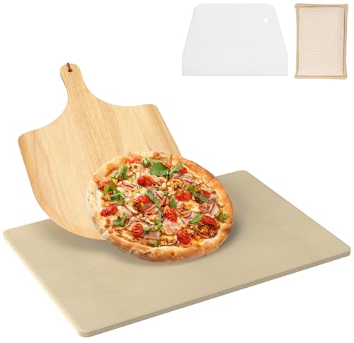 DcYourHome Universal Extra Large Pizza Stone for Oven BBQ Grilling, 22