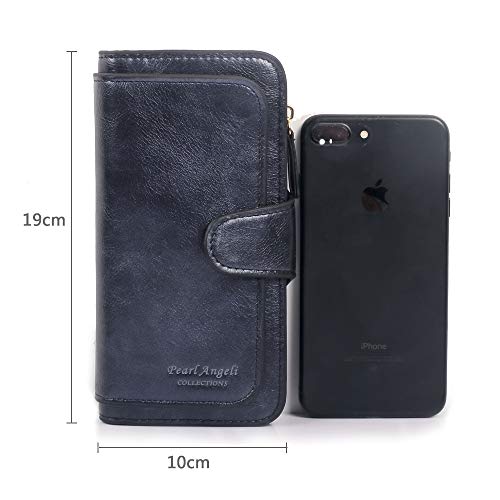 Pearl Angeli RFID Blocking Ladies Soft Vegan Leather Purse Large Tri-fold Womens Wallet with Card Holder (Royal Blue) steampunk buy now online Pearl Angeli RFID Blocking Ladies Soft Vegan Leather Purse Large Tri-fold Womens Wallet with Card Holder (Royal Blue) steampunk buy now online