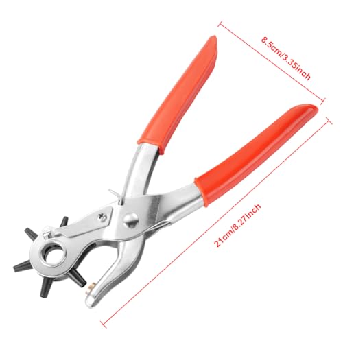 Lochzange, Gürtellochzange, Gürtel Lochzange, Leder Locher, Gürtel Locher, Ledergürtel Puncher, Lochzange für Leder, Profi Revolverlochzange, Leather Hole Punch Belt Puncher, 6 Größe, 2-4.5MM