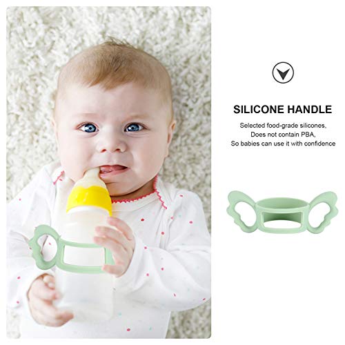 TOYANDONA Babyflaschen Griffe Silikon Fütterungsflasche Tragegriffe Flaschengriff Halter 6cm (Grün)