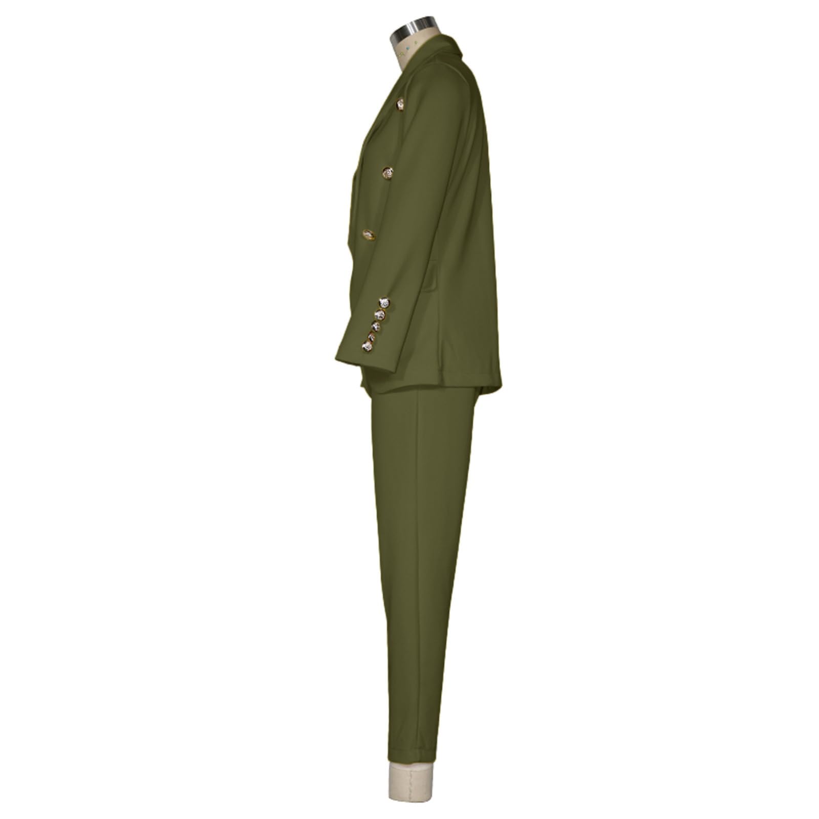 Generico Conjunto de mujer elegante conjunto de trabajo con solapas y botones curvados conjunto casual manga larga pantalones chaqueta ropa confort para oficina ocasiones formales y eventos