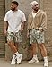 Flygo Men's Graphic Print Camo Shorts Fashion Designer Workout Shorts Retro Casual Cool Streetwear Short Pants(03MapleLeafGreen-XXL)