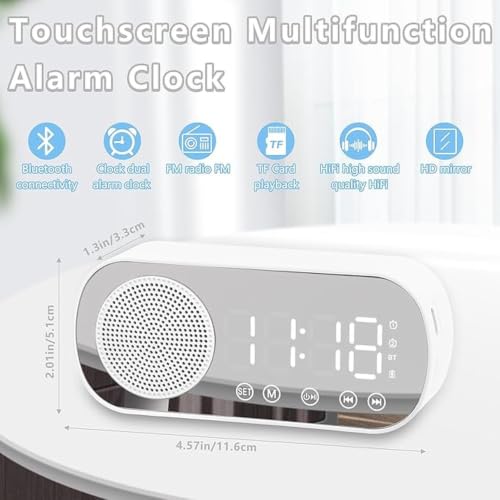 Altavoz Bluetooth Z7 con reloj despertador digital espejo LED negro 3