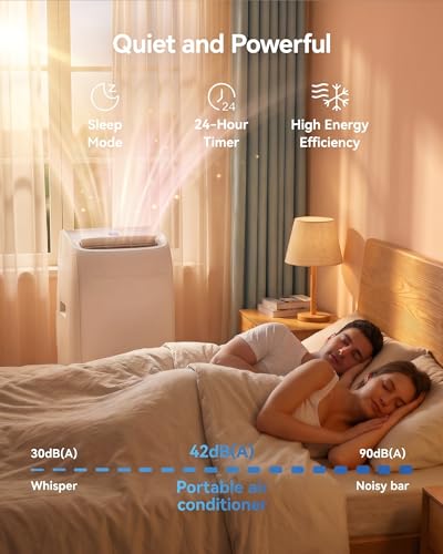 Image of Feelfunn 12,000 BTU Portable Air Conditioner, Cools 600 Sq.Ft, 4-in-1 Quiet AC Unit with Turbo Cooling, Fan & Dehumidifier, Auto Swing, Remote, 24H Timer, Window Kit for Bedroom Office Dorm Apartment