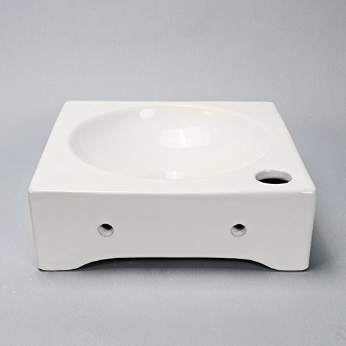 Calle del Baño lv-cl Like lave-main cuadrado suspendida cerámica 28 x 28 cm blanco