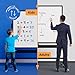 Rolling Dry Erase Board 60 x 46 - Large Portable Magnetic Whiteboard with Stand - Double Sided Easel Style with Wheels - Mobile Standing Whiteboard for Office, Classroom & Home