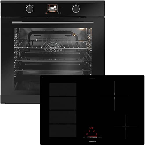 Oranier Backofen Set Flexinduktion Induktionskochfeld 80 cm KXI 2081 mit Flexzonen und Pyrolyse Einbaubackofen EBP 9881