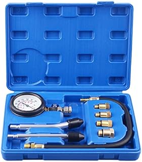 Professional Petrol Engine Compression Tester Kit Set for Automotives and Motorcycles - Blue