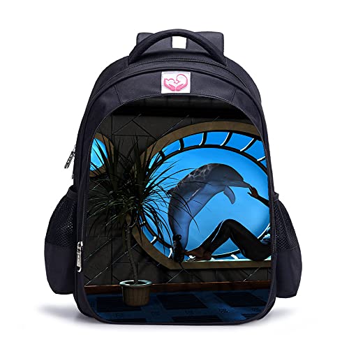 Sac à dos imprimé 3D Dolphin au design moderne mixte