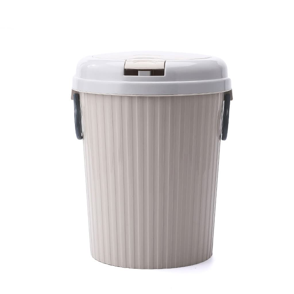 Kosz na Śmieci Sypialni Koszszt na śmieci z pokrywką push, plastikowe śmieci mogą łazienki kosz na śmieci kosza kosz na śmieci z sypialnią na push górną pokrywę Kosz na Śmieci Biura (Color : D, Size