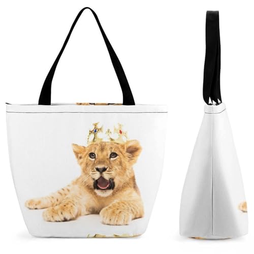 Sac de shopping lion pour voyage : le grand cabas à main femme parfait au quotidien
