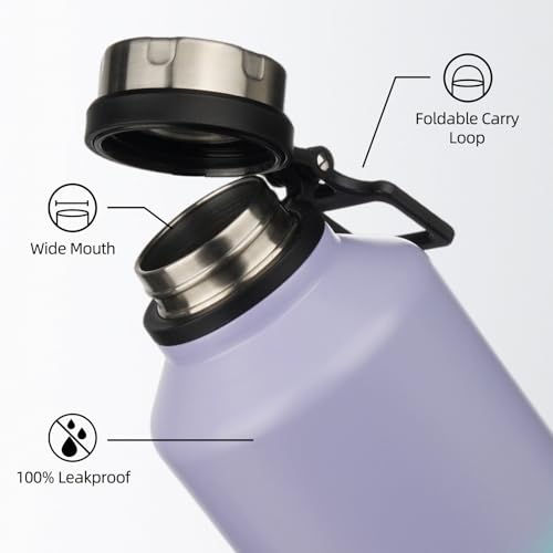 Image of BJPKPK 64oz Insulated Water Bottle, Stainless Steel Vacuum Jug with Handle | Half Gallon Large Water Bottle, Leak-Proof BPA-Free Vacuum Insulated Bottle for Gym, Hiking, Camping & Outdoor Adventures