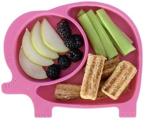 SANEC® Bebek ve Çocuk için Sevimli Fil Model Desenli Yemek Bebek Mama Kabı Bölmeli Tabak - Görsel 6