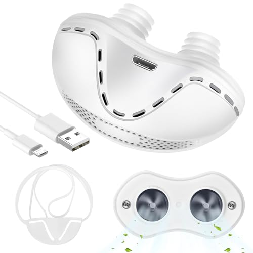 Electric Anti Snore Device,Stop Snoring Solution,Mini Portable Sleep Snoring Devices Stopper,Adjustable Wind Speed Snoring Prevention Nasal Dilators for Men Women Travel,White