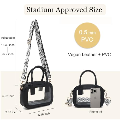 Clear Crossbody Bag Stadium Approved, Top Handle Clear Stadium Purse for Women Clear Bag for Stadium Events, Concerts3