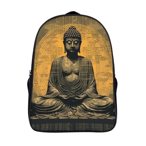 Sac à dos enfant Buddha Statue imprimé 3D cartable scolaire garçon fille 40x28x16cm