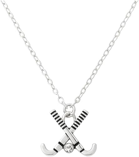 Sportybella Collar de hockey sobre hierba - Joyería de hockey sobre hierba para niñas, regalo para jugadores y equipos de hockey sobre hierba