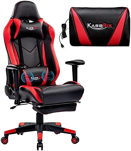 KASORIX Gaming Chair Ergonomic Video Recreation Chair Excessive Again Pc Chair Skilled Racing Model Comfy Gamer Chair with Footrest and Therapeutic massage Backrest and Lumbar Help (Purple)