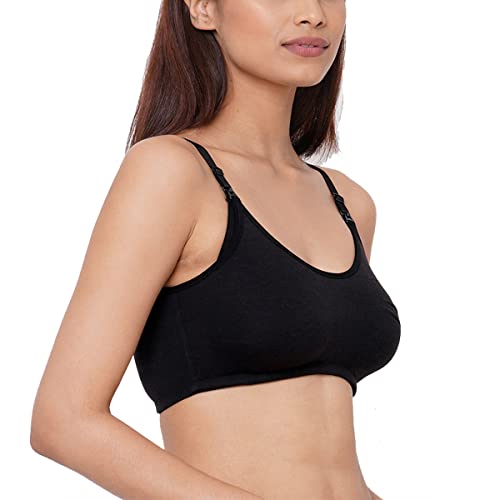 Image of Inner Sense Organic Cotton Bamboo Nursing Bra for Women I Non Padded Feeding Bra with Keyhole Back and Wire Free I Maternity Innerwear with Full Coverage (Combo Pack)