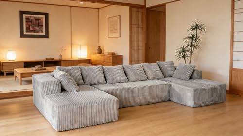 Mdhitsox 130" Sectional Couches for Living Room, Cloud Couch Sectional