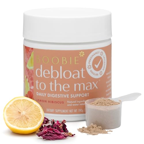 Image of Boobie Debloat to the Max | Rapid Debloating for Women & Men | L-Glutamine and Marshmallow Root for Gut Health | Lemon Hibiscus Flavor, 40 Servings