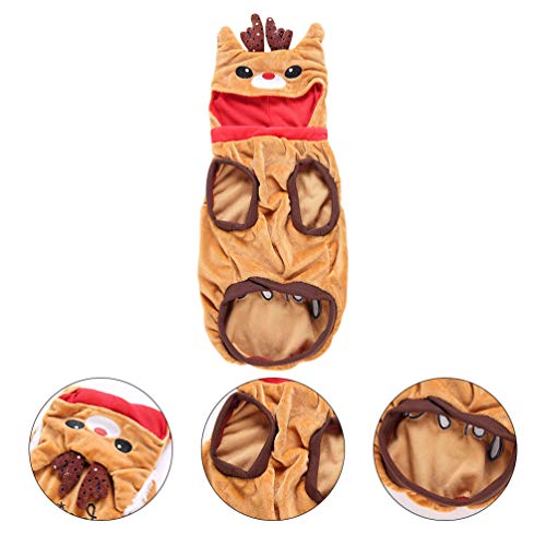 ULTECHNOVO Cachorro Fantasia de Rena de Natal Cachorro Alce SuÃ©ter Cosplay Roupas de PelÃºcia para