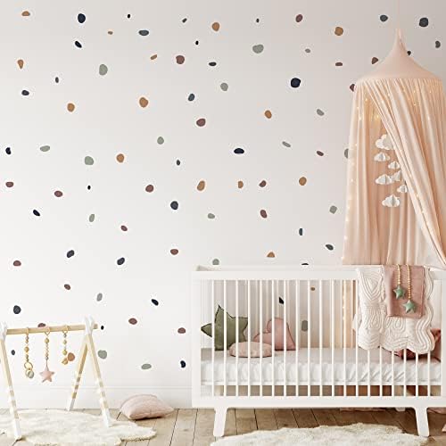 QuoteMyWall 150 Boho Chic Irregular Polka Dot Wall Stickers for Nursery Safari Jungle Children's Bedroom Kids Wall Art Removable Decor (150 Pack)