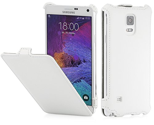 StilGut SlimCase, Funda para Samsung Galaxy Note 4, Blanco Vintage