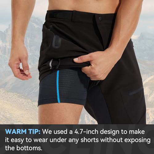 BALEAF Shorts masculinos acolchoados 4D para ciclismo, roupa íntima com enchimento para ciclismo de