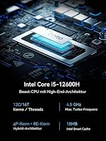 MINIS FORUM NAB6 Lite Mini PC, Core i5-12600H 12 Kerne/16 Threads Prozessor bis zu 4,5 GHz, Iris XE Grafik, 16 GB DDR4/512 GB PCIe4.0 SSD, 2xHDMI/2xUSB-C/2xRJ45 2.5 LAN, USB 3.2 x 2 – Ansicht 3