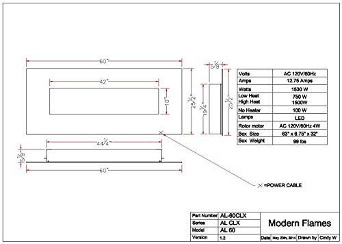 Modern Flames Al60Clx2-G Ambient Linear Electric Fireplace #TOP5