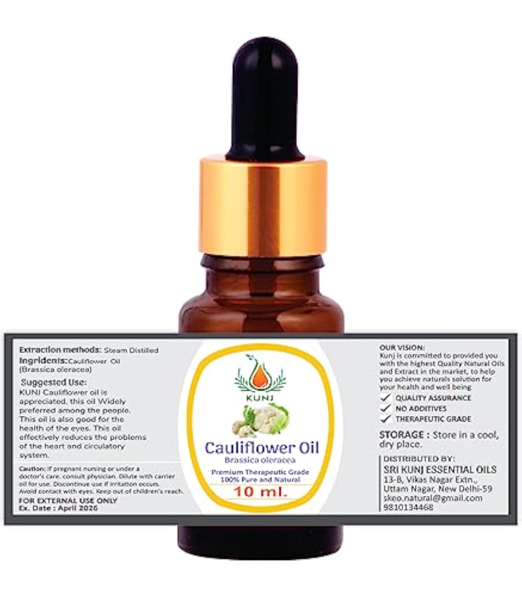 KUNJ Cauliflower Essential Oil, 10ML