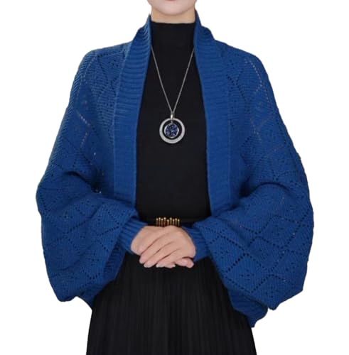 Women's Soft Shawls and Wraps with Sleeves Knitted Crochet Shawl Pashmina Open Front Poncho Cape Winter Sweater Shawl Wraps