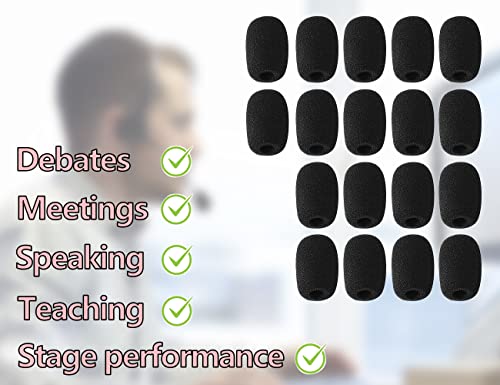ZoeTekway 18 Stück Schwarz Popschutz Kopfhörer Mikrofon Schaumstoff Spuckschutz Windschutzscheibe für Bühnenperformance Treffen