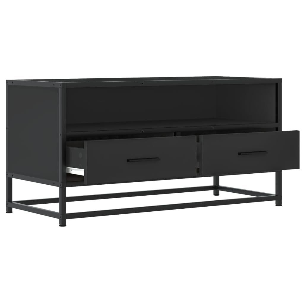 Tv-meubel 80x34,5x40 cm bewerkt hout en metaal zwart kopen