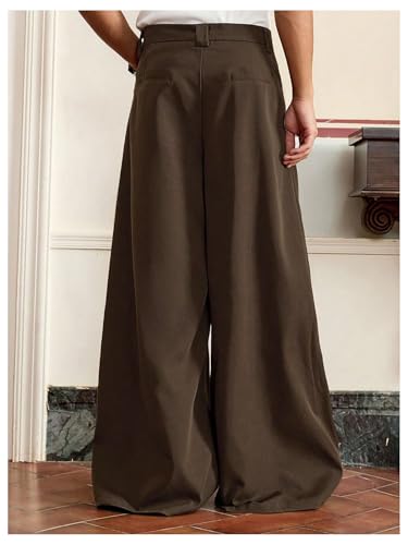 Men's Wide Leg Pants Pleated Baggy Dress Pants Casual Trousers with Pockets Streetwear Slacks for Men2