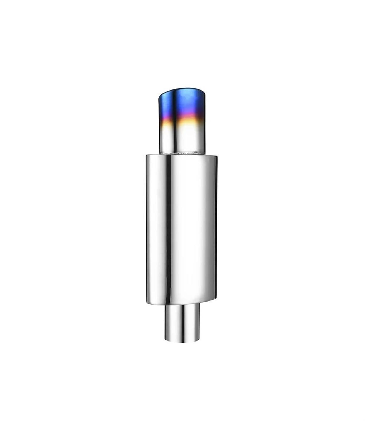 Terminale di Scarico Universale Ovale In Acciaio Inox 51 57 63mm Argento Scarico Silenziatori Sportiva Suono Auto Tubo Scarico Marmitta Coda(Straight 63MM 1)