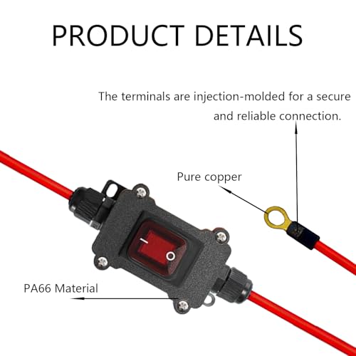 Image of DC 12V Inline Power Switch 25A Inline Switch Waterproof Inline Switch